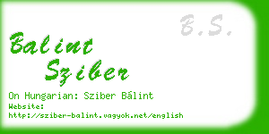 balint sziber business card