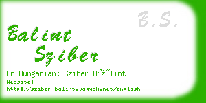 balint sziber business card